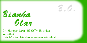 bianka olar business card